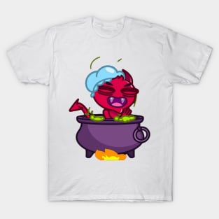 The Red Devil bathes in a pot of boiling water T-Shirt